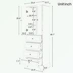 Bathroom Storage Cabinet with 2 Doors and 4 Drawers