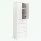 Bathroom Storage Cabinet with 2 Doors and 4 Drawers