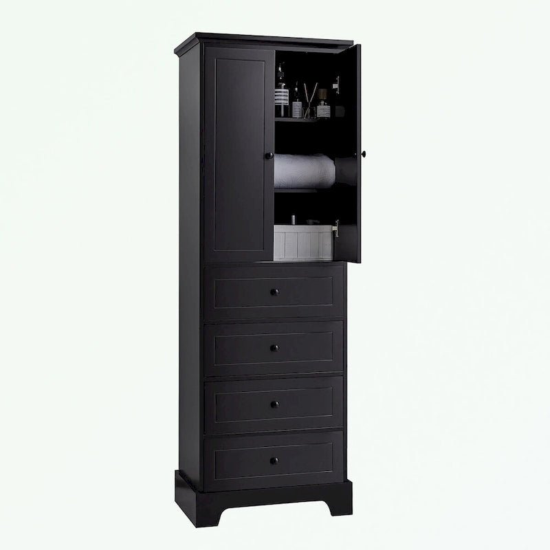 Bathroom Storage Cabinet with 2 Doors and 4 Drawers