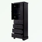 Bathroom Storage Cabinet with 2 Doors and 4 Drawers