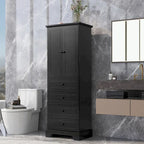 Bathroom Storage Cabinet with 2 Doors and 4 Drawers