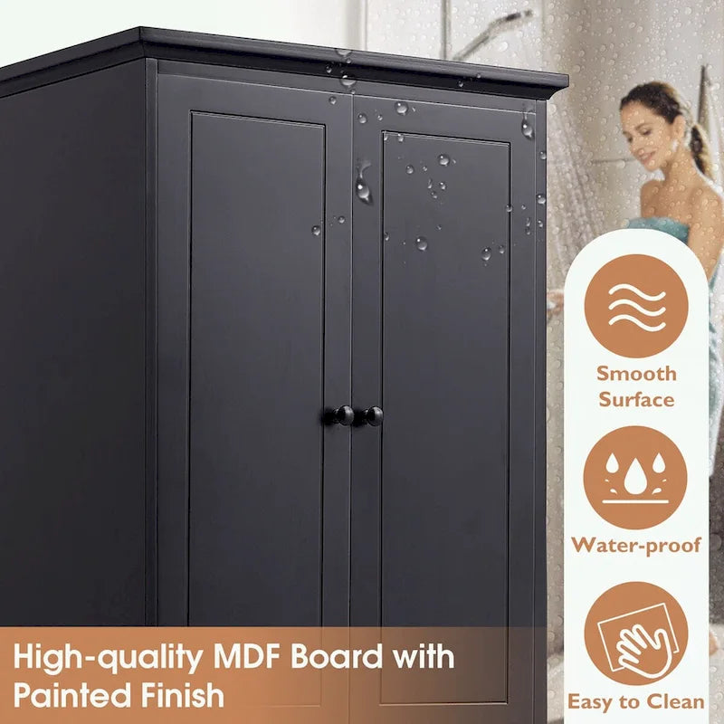 Bathroom Storage Cabinet with 2 Doors and 4 Drawers