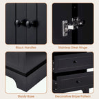 Bathroom Storage Cabinet with 2 Doors and 4 Drawers