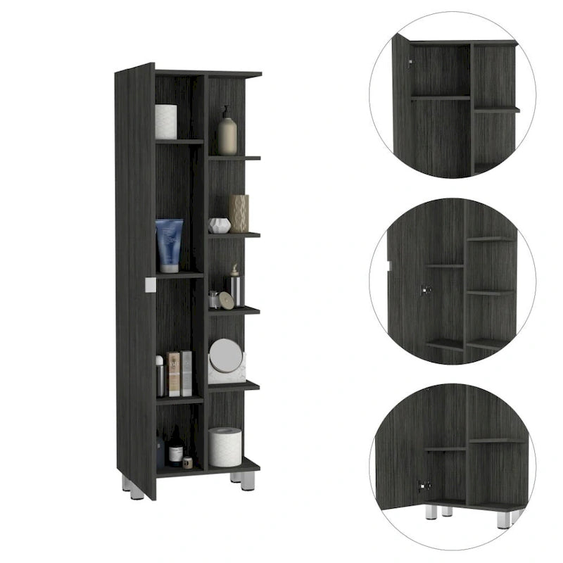 Linen Cabinet, Four Interior Shelves, Five External Shelves