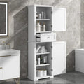 Freestanding Storage Cabinet with Drawer and Adjustable Shelf