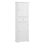 Freestanding Storage Cabinet with Drawer and Adjustable Shelf