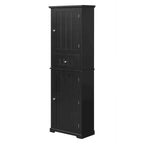 Freestanding Storage Cabinet with Drawer and Adjustable Shelf