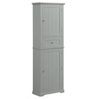 Freestanding Storage Cabinet with Drawer and Adjustable Shelf