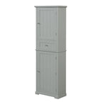 Freestanding Storage Cabinet with Drawer and Adjustable Shelf