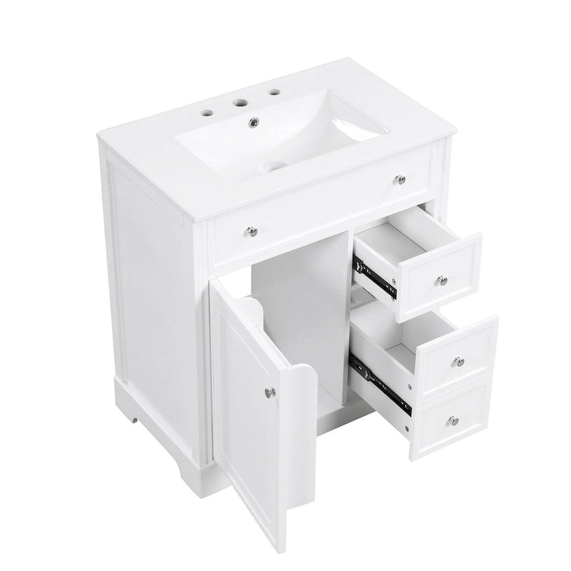 Bathroom Vanity Cabinet with Sink Top,Door and Two Drawers