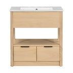 Bathroom Cabinet with Open Storage Shelf and Two Drawers