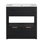 Bathroom Cabinet with Open Storage Shelf and Two Drawers