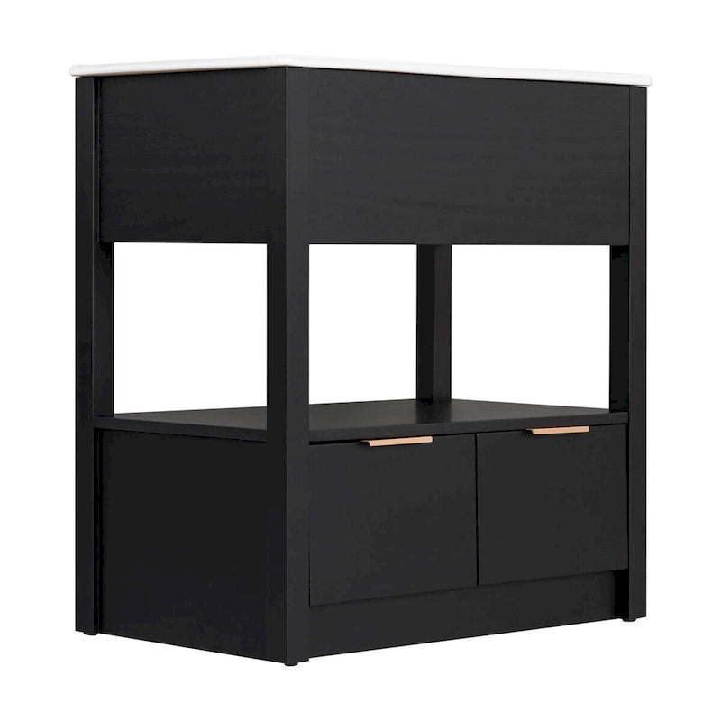 Bathroom Cabinet with Open Storage Shelf and Two Drawers