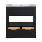 Bathroom Cabinet with Open Storage Shelf and Two Drawers