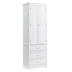 Freestanding Storage Cabinet with Two Doors, 3 Drawers, and Adjustable Shelves