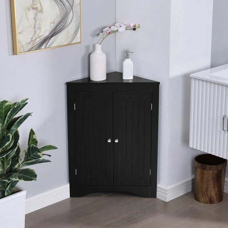 sideboard cabinet,corner cabinet,Bathroom Floor Corner Cabinet with Doors and Shelves, Kitchen, Living Room