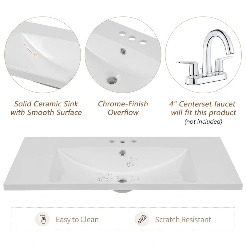 Bathroom Cabinet with Drawers and Sink Combo