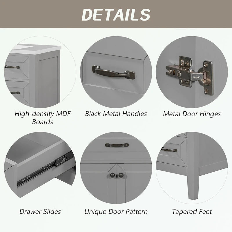 Bathroom Cabinet with Drawers and Sink Combo