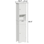 67 Tall Bathroom Storage Cabinet Freestanding with Adjustable Shelves - 11.7D x 15.7W x 66.8H