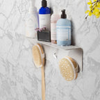 White/Nickel/Grey/Black Aluminum Shower Shelf XL, Adhesive Mount