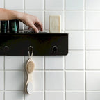 White/Nickel/Grey/Black Aluminum Shower Shelf XL, Adhesive Mount