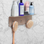 White/Nickel/Grey/Black Aluminum Shower Shelf XL, Adhesive Mount