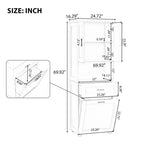 Tall Bathroom Cabinet with Tilt-Out Laundry Hamper and Storage Cabinet