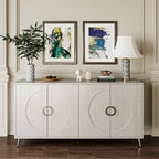 Champagne/Distressed Black 4-Door Sideboard, 59.84"W