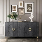 Champagne/Distressed Black 4-Door Sideboard, 59.84"W