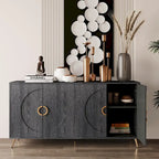 Champagne/Distressed Black 4-Door Sideboard, 59.84"W