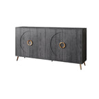 Champagne/Distressed Black 4-Door Sideboard, 59.84"W