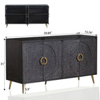 Champagne/Distressed Black 4-Door Sideboard, 59.84"W