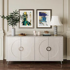 Champagne/Distressed Black 4-Door Sideboard, 59.84"W