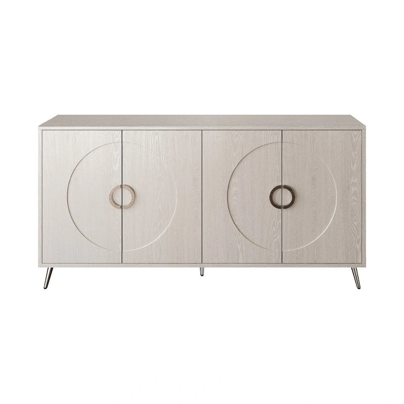 Champagne/Distressed Black 4-Door Sideboard, 59.84"W