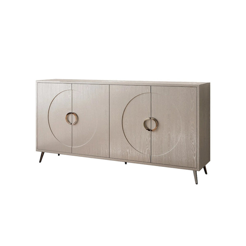 Champagne/Distressed Black 4-Door Sideboard, 59.84"W